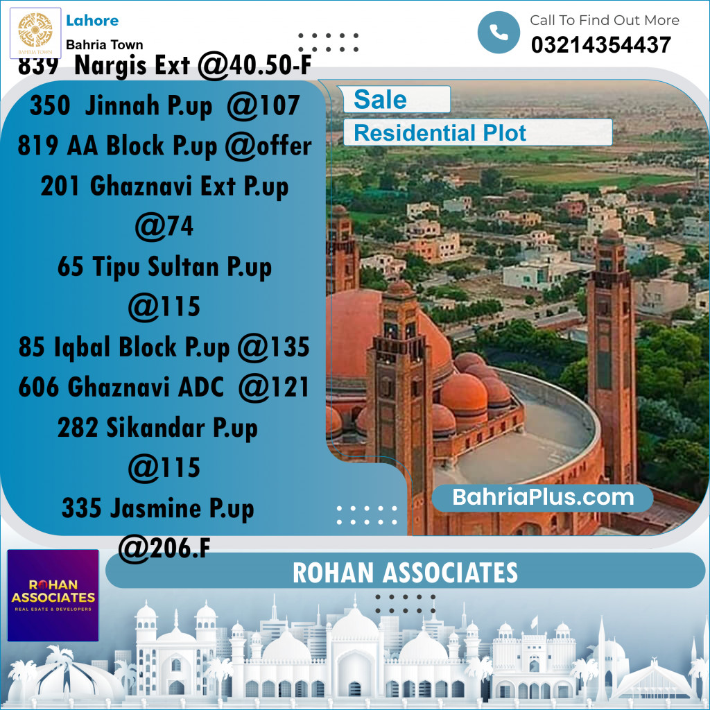 Residential Plot for Sale in Bahria Town, Lahore - (BP-179482)
