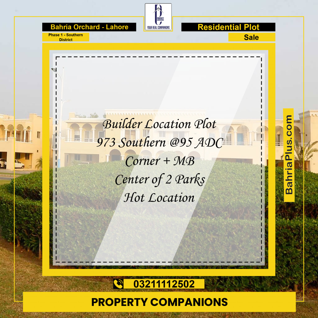 Residential Plot for Sale in Phase 1 - Southern District - Bahria Orchard, Lahore - (BP-179545)