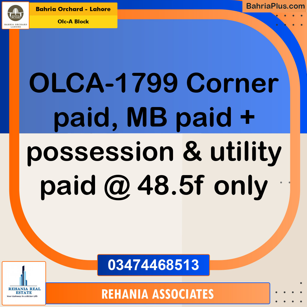 Residential Plot for Sale in OLC-A Block -  Bahria Orchard, Lahore - (BP-179582)