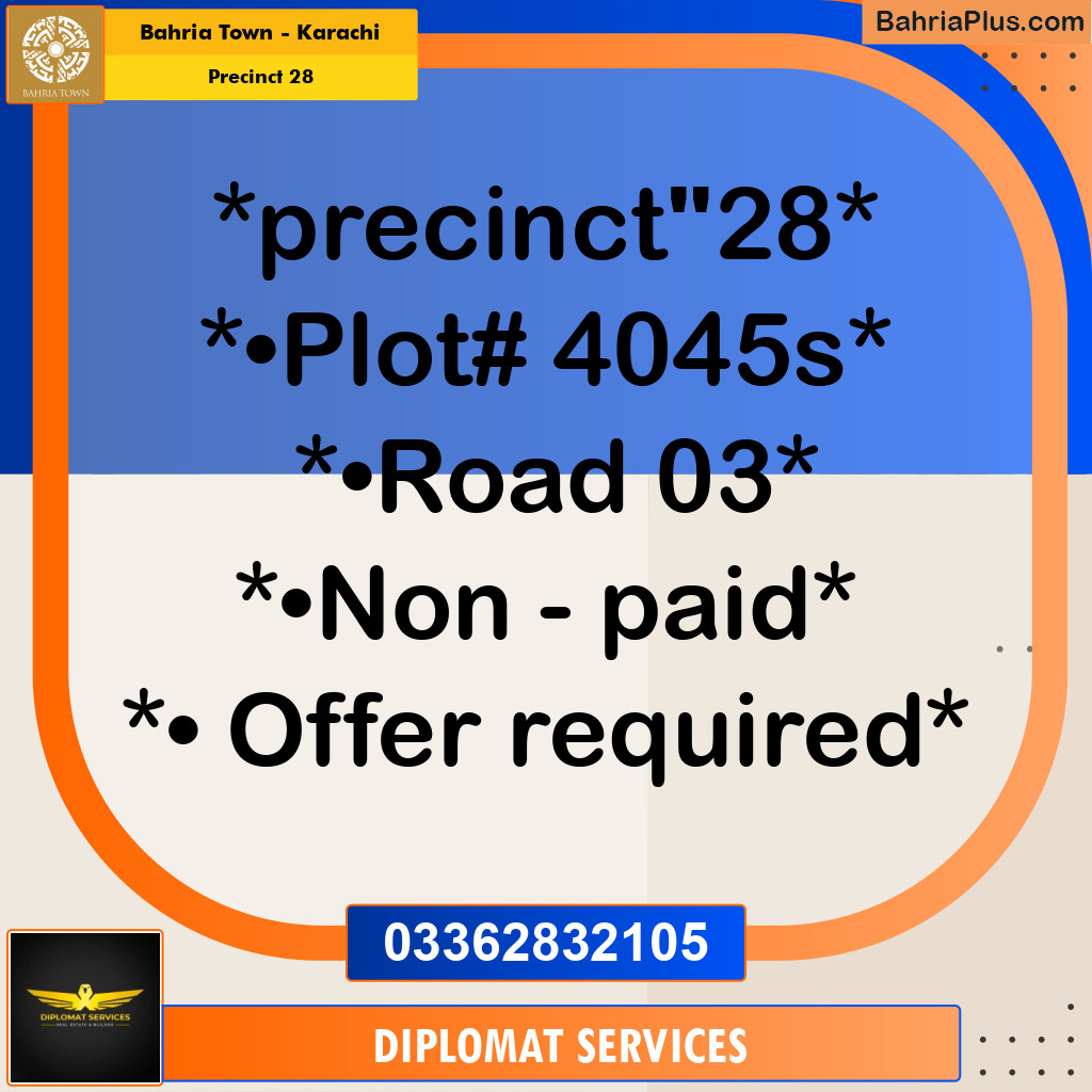 125 Sq. Yards Residential Plot for Sale in Precinct 28 -  Bahria Town, Karachi - (BP-179592)