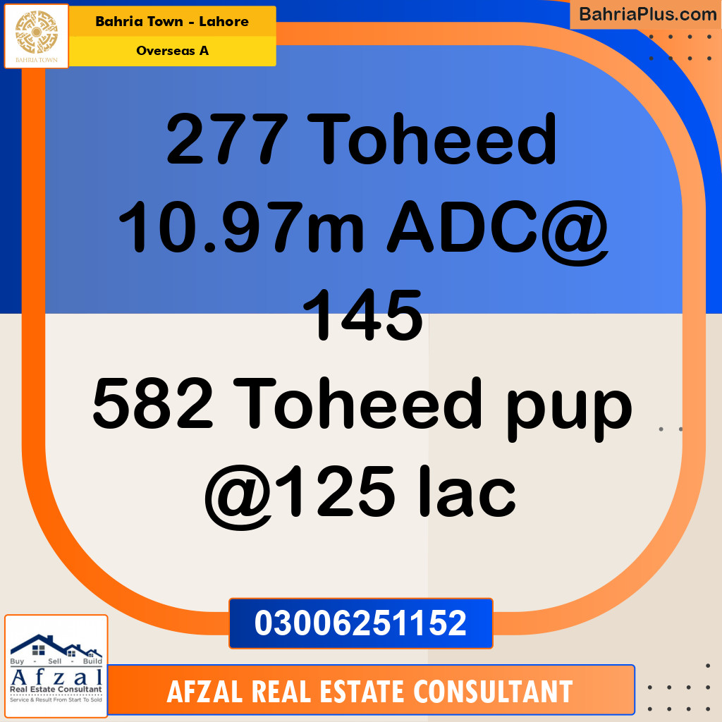 Residential Plot for Sale in Overseas A - Bahria Town, Lahore - (BP-179596)