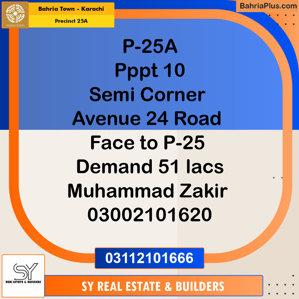 125 Sq. Yards Residential Plot for Sale in Precinct 25A -  Bahria Town, Karachi - (BP-179608)