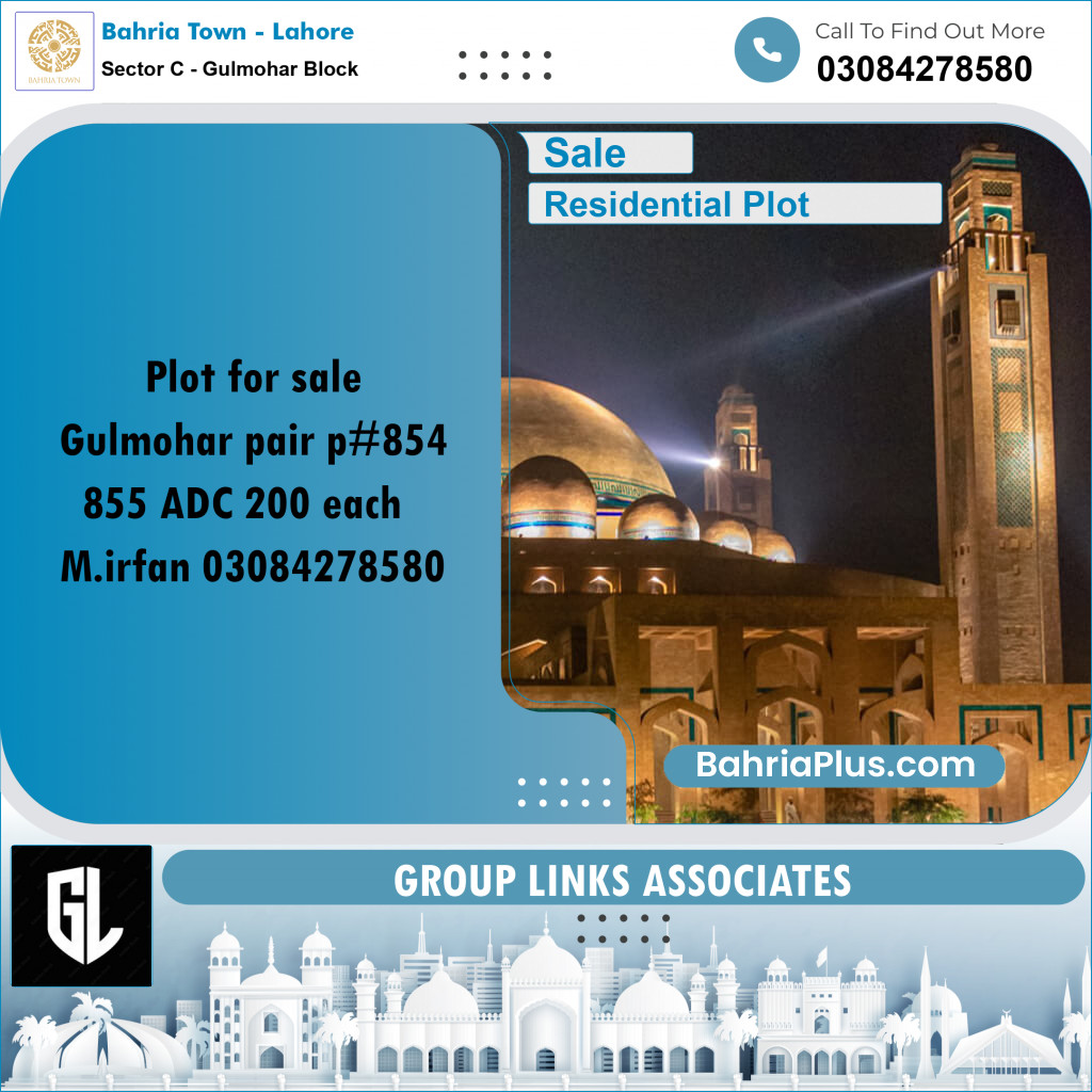 Residential Plot for Sale in Sector C - Gulmohar Block -  Bahria Town, Lahore - (BP-179637)