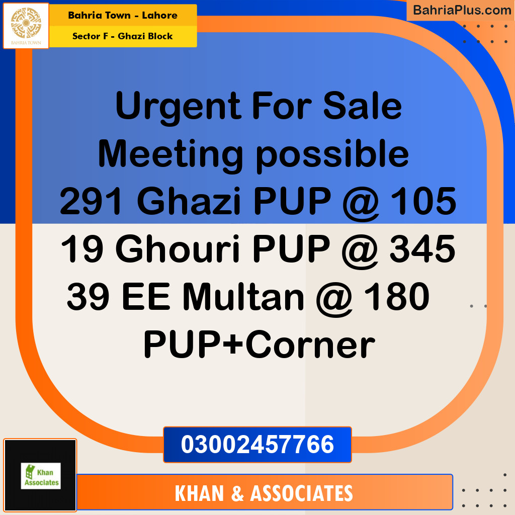 Residential Plot for Sale in Sector F - Ghazi Block -  Bahria Town, Lahore - (BP-179726)