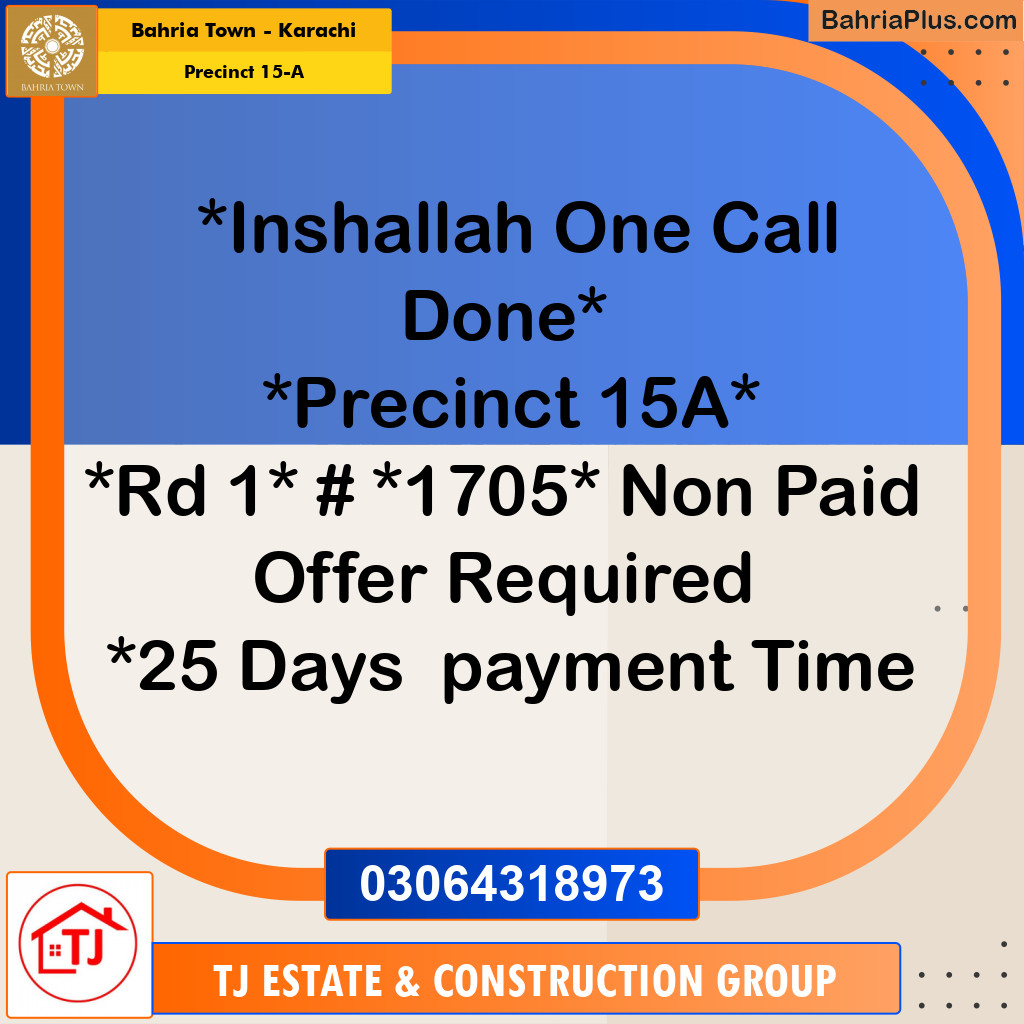 125 Sq. Yards Residential Plot for Sale in Precinct 15-A -  Bahria Town, Karachi - (BP-179795)