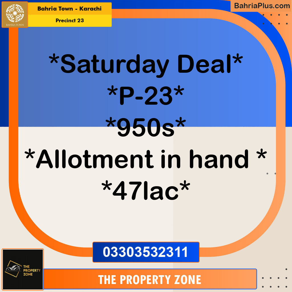 Residential Plot for Sale in Precinct 23 - Bahria Town, Karachi - (BP-179837)