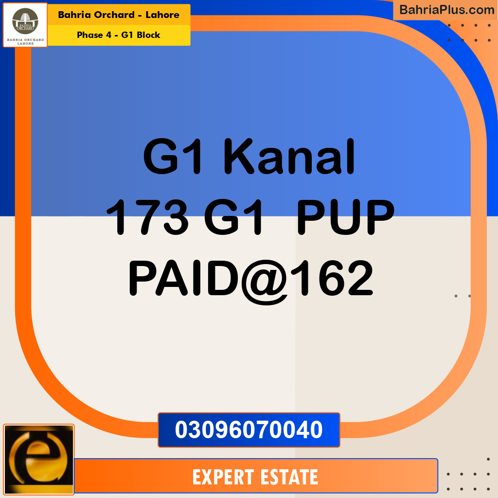 Residential Plot for Sale in Phase 4 - G1 Block - Bahria Orchard, Lahore - (BP-179871)