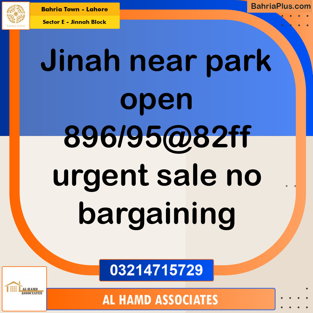 Residential Plot for Sale in Sector E - Jinnah Block -  Bahria Town, Lahore - (BP-179892)