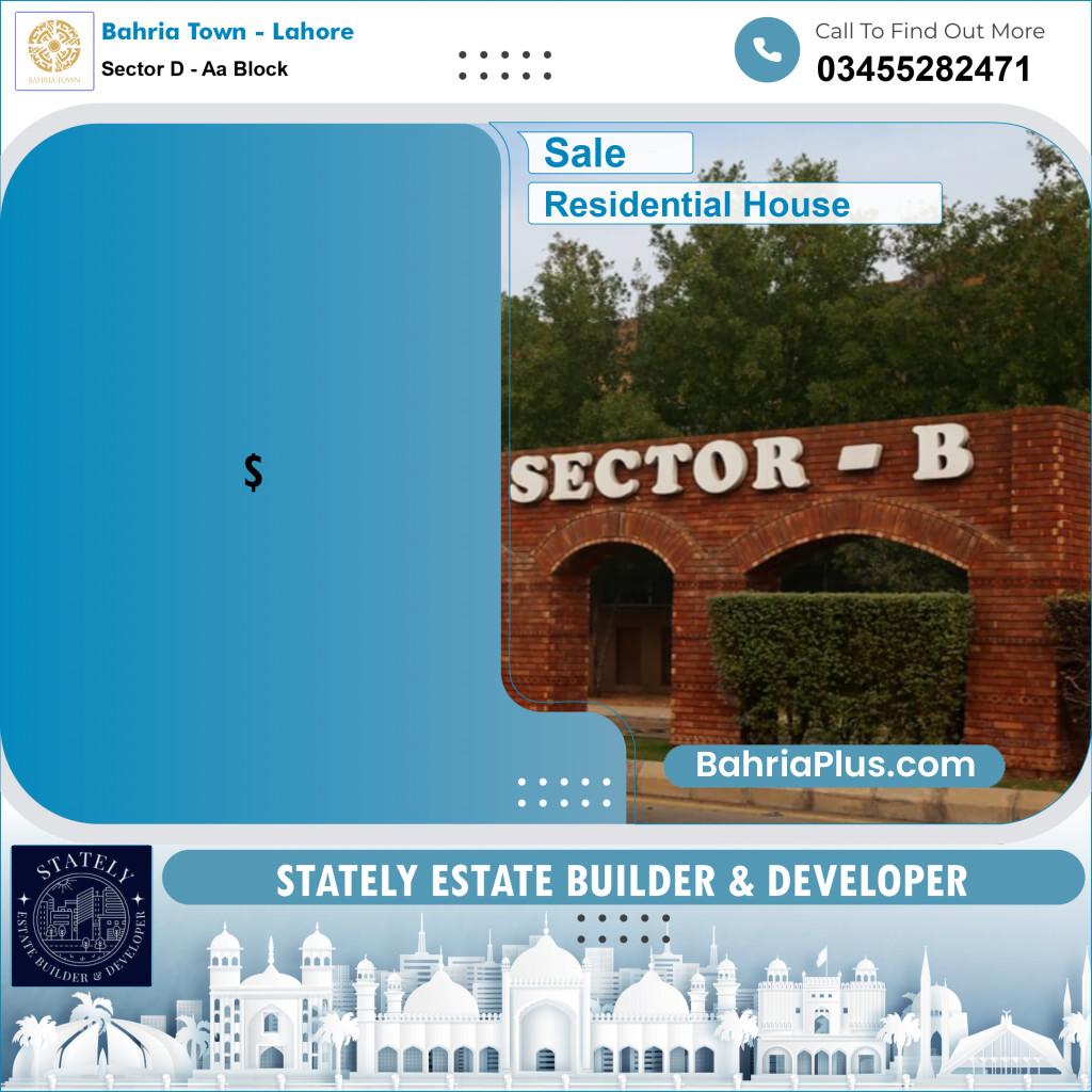 Residential House for Sale in Sector D - AA Block -  Bahria Town, Lahore - (BP-179923)