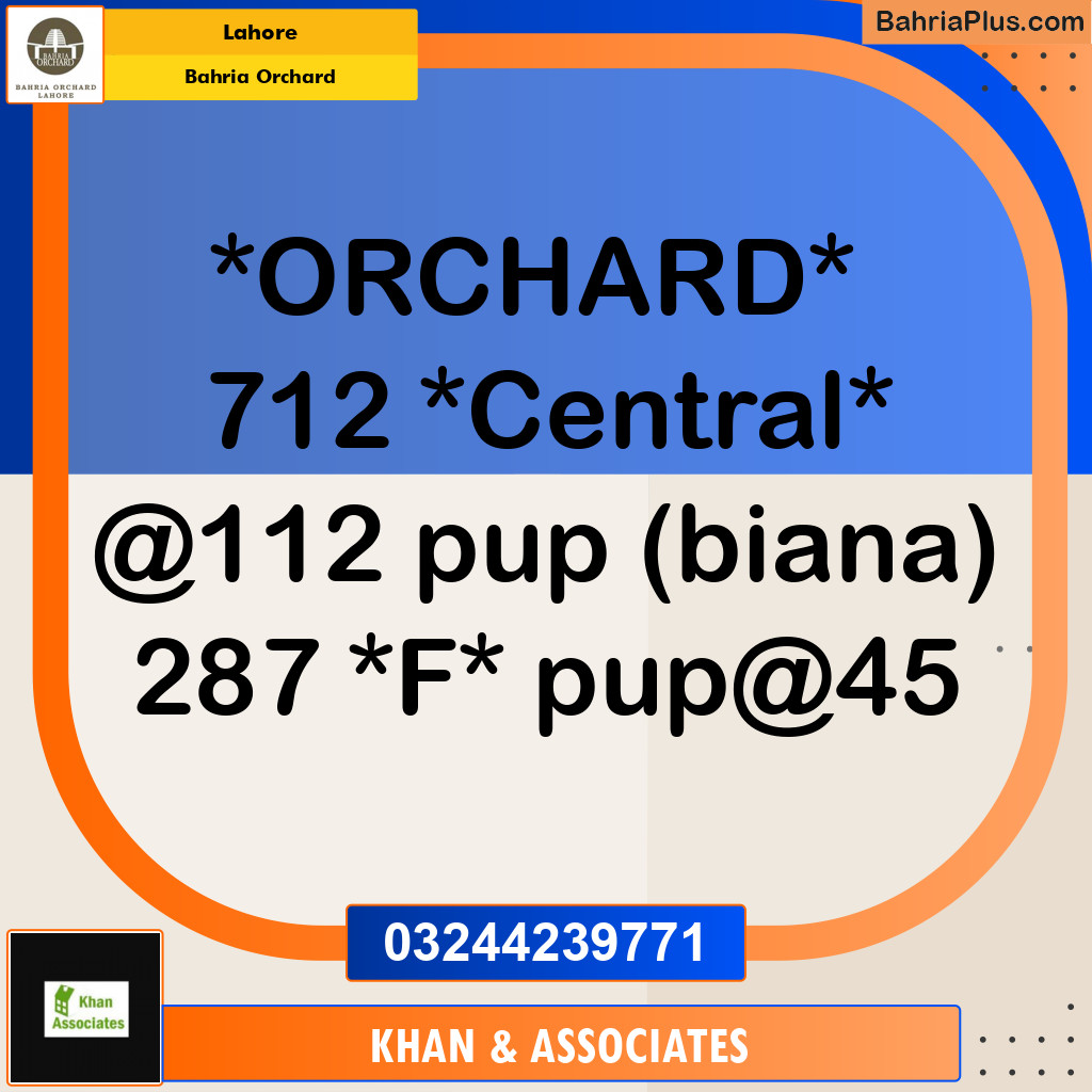 Residential Plot for Sale in Phase 1 - Central District -  Bahria Orchard, Lahore - (BP-179925)
