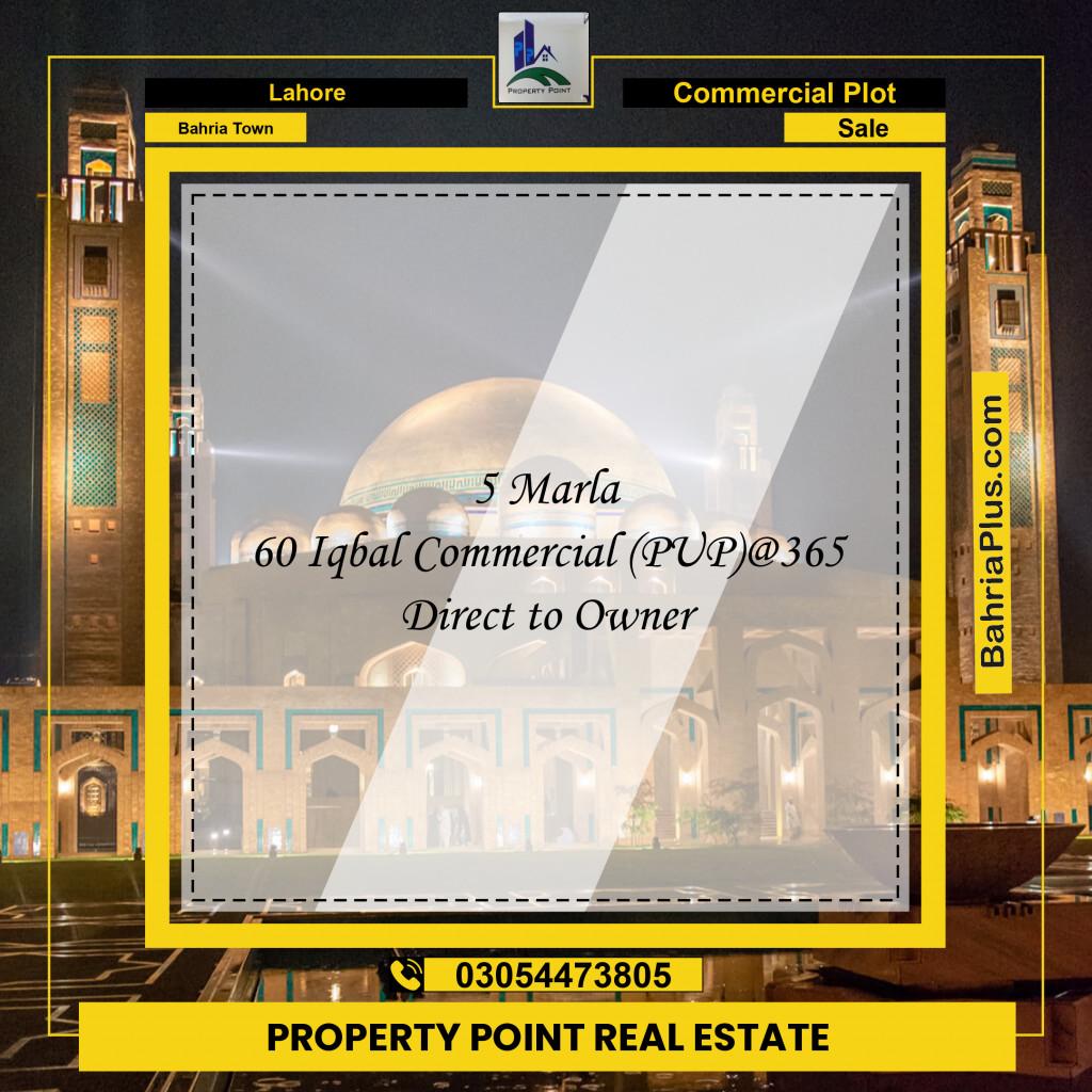 Commercial Plot for Sale in Sector E - Iqbal Commercial MB -  Bahria Town, Lahore - (BP-179987)