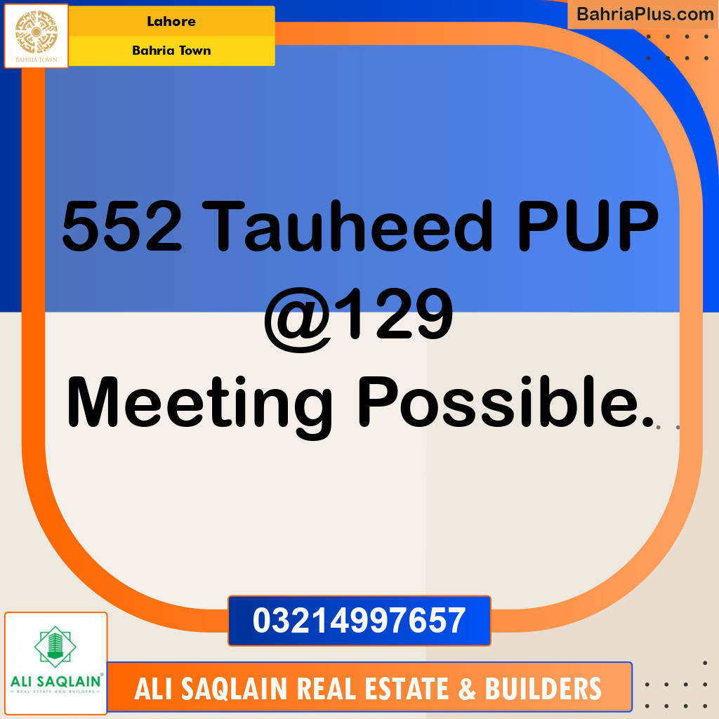 Residential Plot for Sale in Sector F - Tauheed Block -  Bahria Town, Lahore - (BP-180012)
