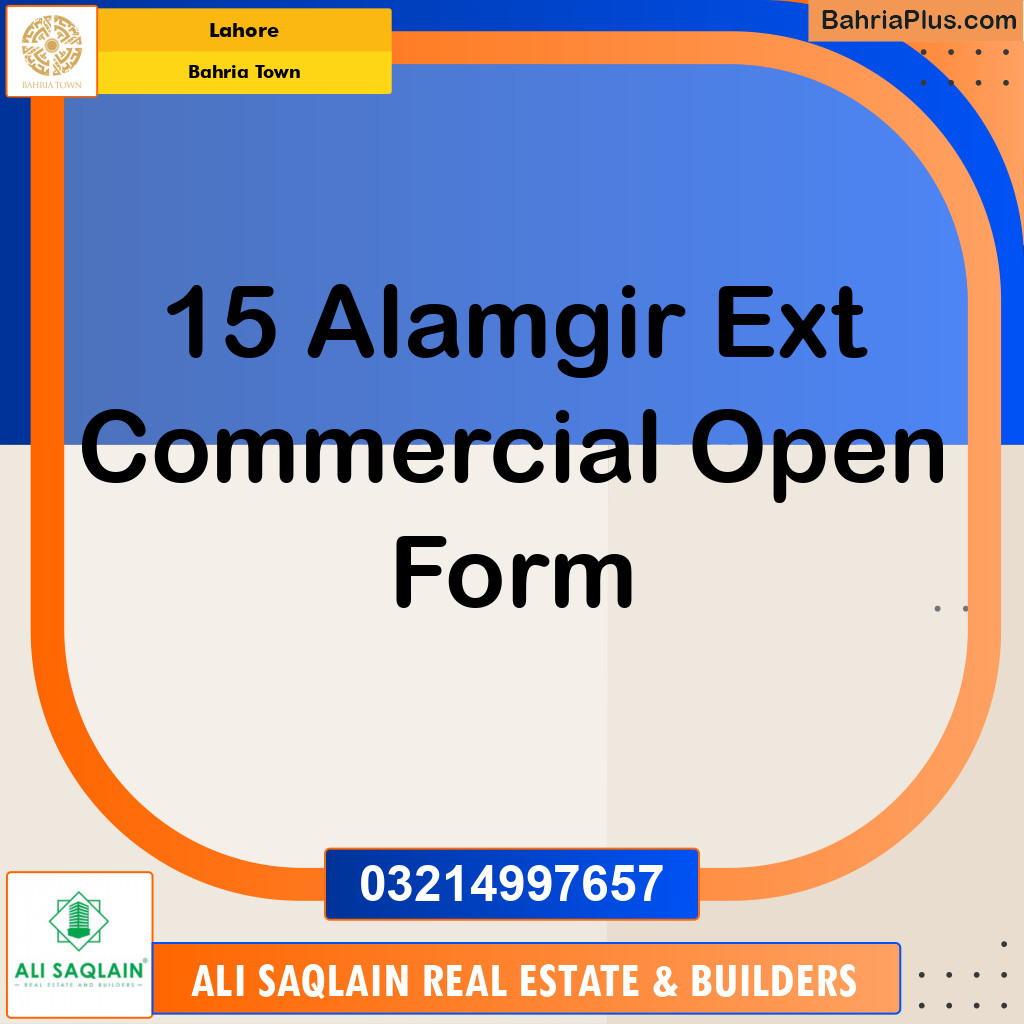 Residential Plot for Sale in Sector F - Alamgir Block -  Bahria Town, Lahore - (BP-180017)