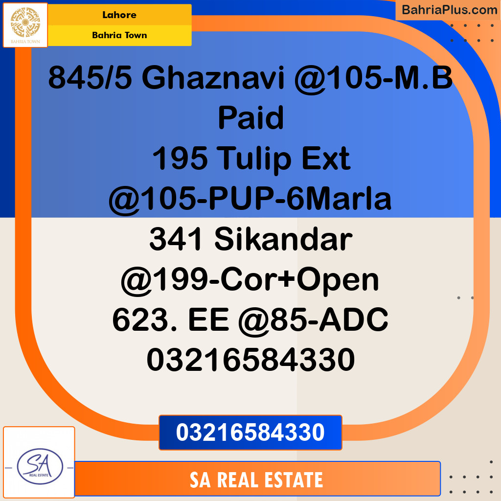 Residential Plot for Sale in Sector F - Ghaznavi Block -  Bahria Town, Lahore - (BP-180031)