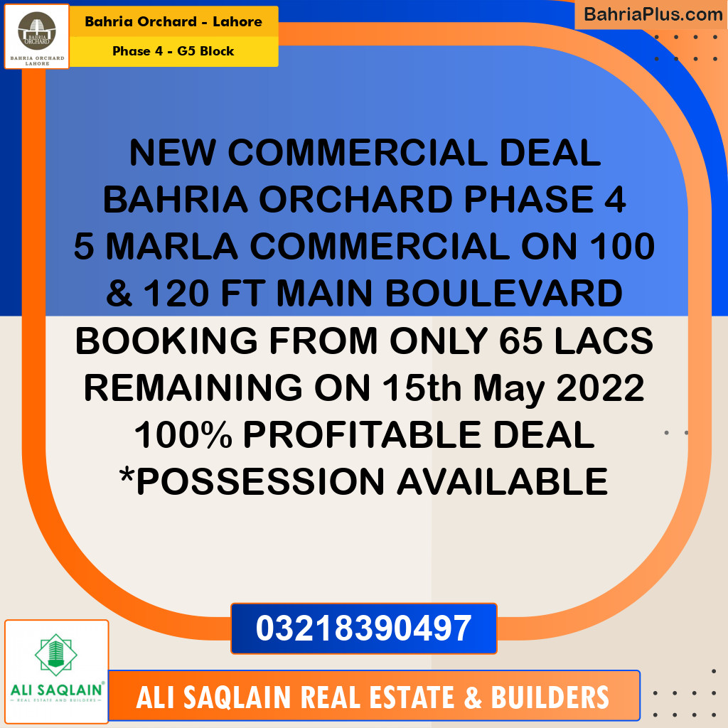 Residential Plot for Sale in Phase 4 - G5 Block -  Bahria Orchard, Lahore - (BP-180065)