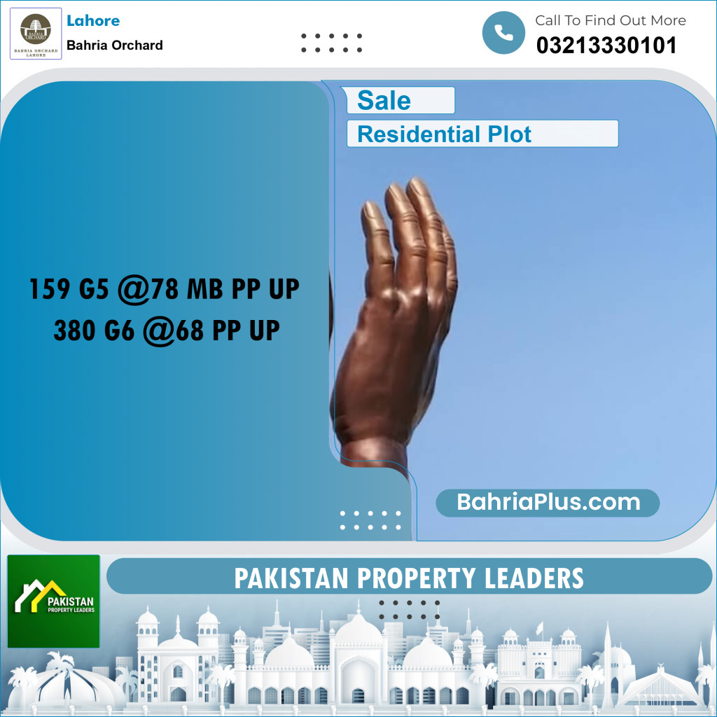 Residential Plot for Sale in Phase 4 - G5 Block -  Bahria Orchard, Lahore - (BP-180161)