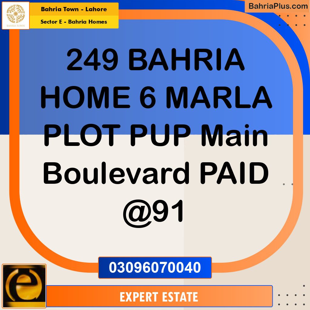 Residential Plot for Sale in Sector E - Bahria Homes -  Bahria Town, Lahore - (BP-180213)