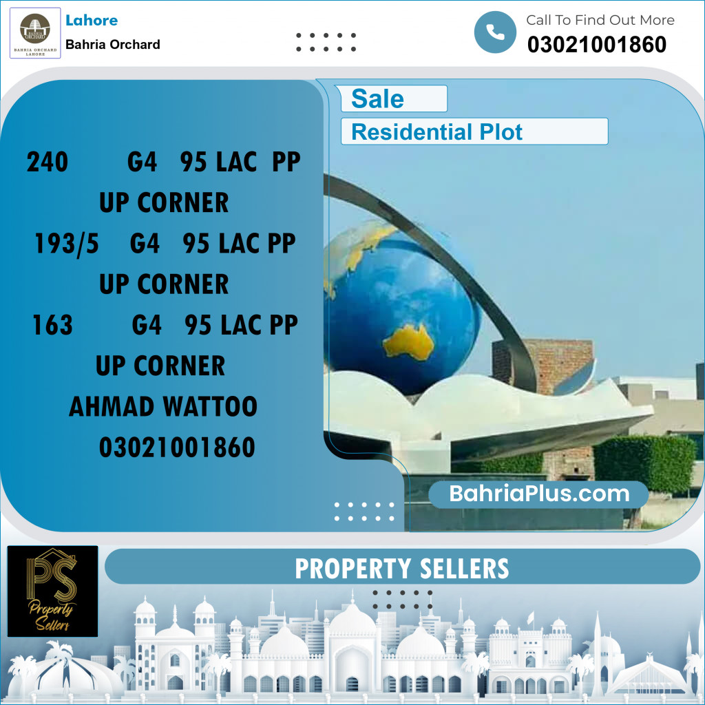 Residential Plot for Sale in Phase 4 - G4 Block -  Bahria Orchard, Lahore - (BP-180266)