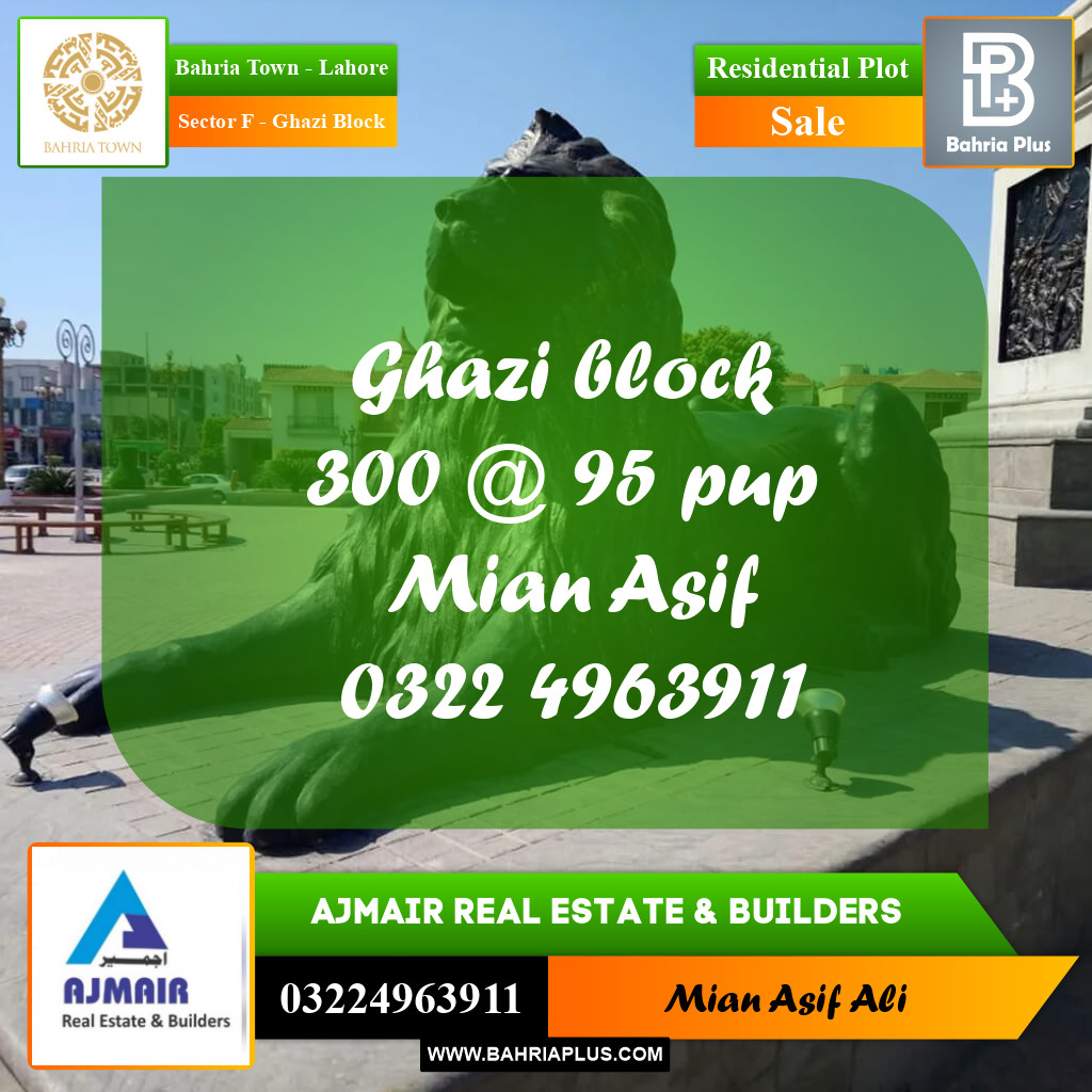 Residential Plot for Sale in Sector F - Ghazi Block -  Bahria Town, Lahore - (BP-180302)