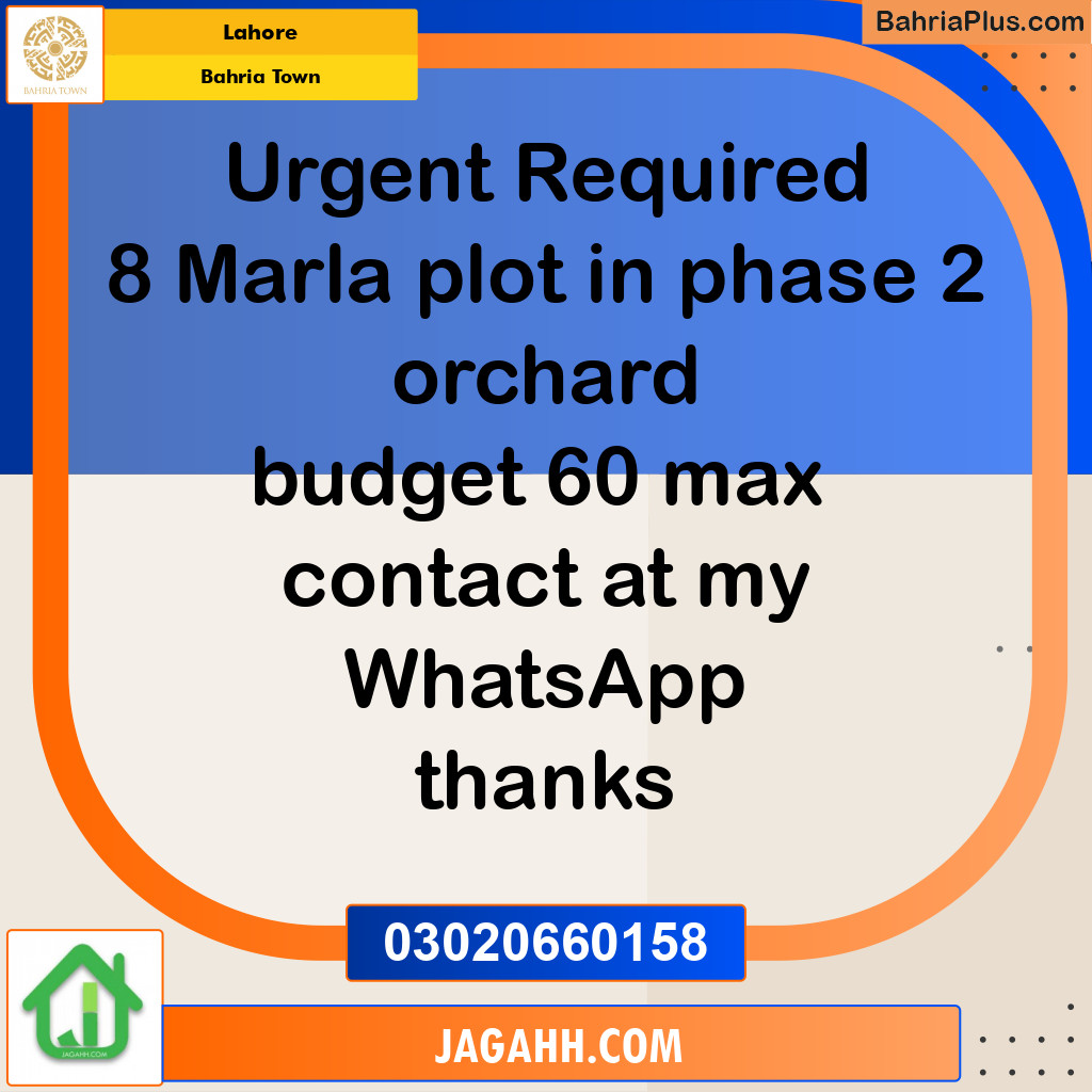 Residential Plot for Sale in Bahria Town, Lahore - (BP-180346)