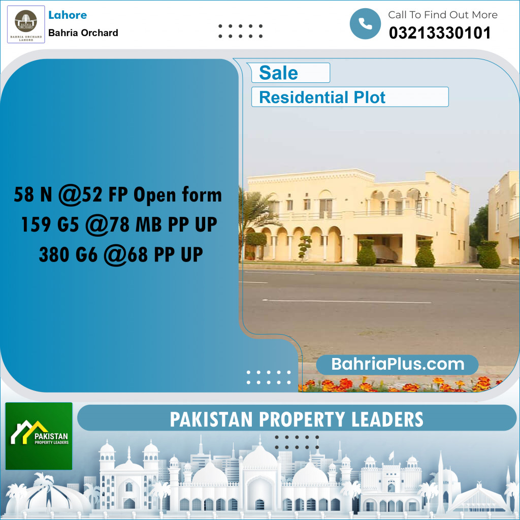 Residential Plot for Sale in Phase 2 - N Block -  Bahria Orchard, Lahore - (BP-180347)