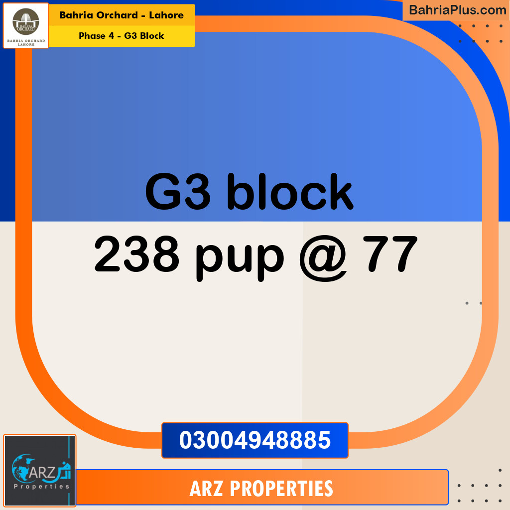 Residential Plot for Sale in Phase 4 - G3 Block -  Bahria Orchard, Lahore - (BP-180360)