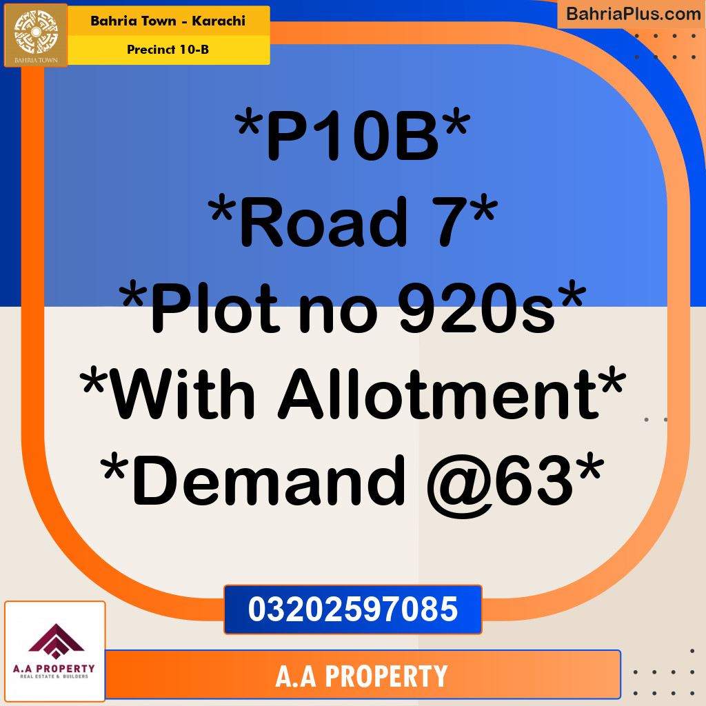 Residential Plot for Sale in Precinct 10-B - Bahria Town, Karachi - (BP-180373)