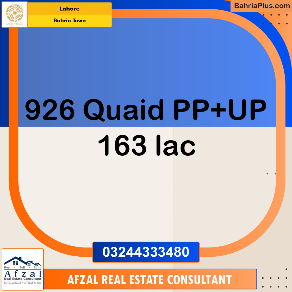 Residential Plot for Sale in Sector E - Quaid Block -  Bahria Town, Lahore - (BP-180380)