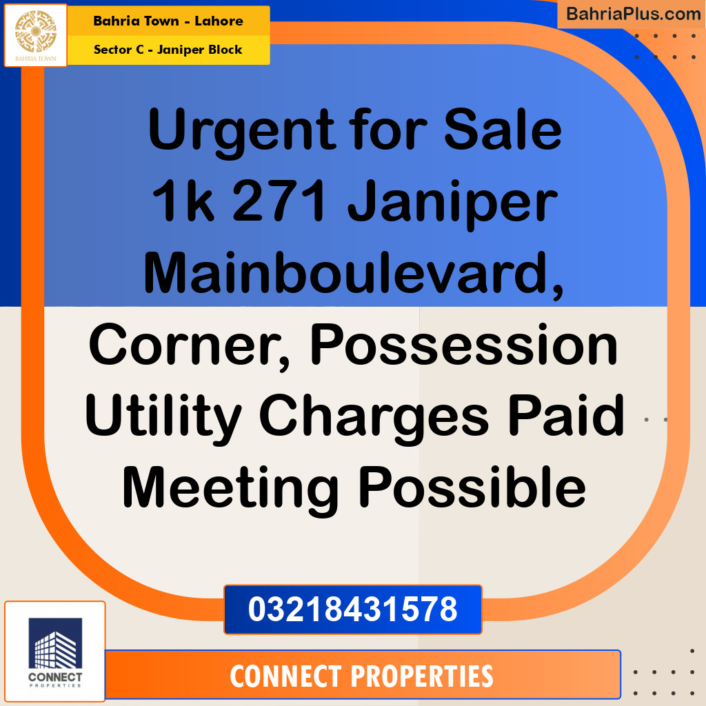 Residential Plot for Sale in Sector C - Janiper Block -  Bahria Town, Lahore - (BP-180381)