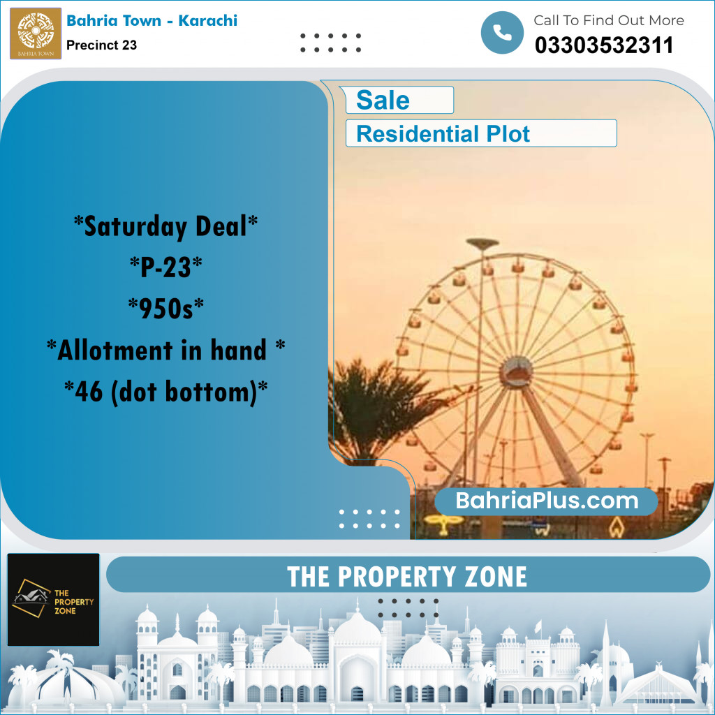 125 Sq. Yards Residential Plot for Sale in Precinct 23 -  Bahria Town, Karachi - (BP-180450)