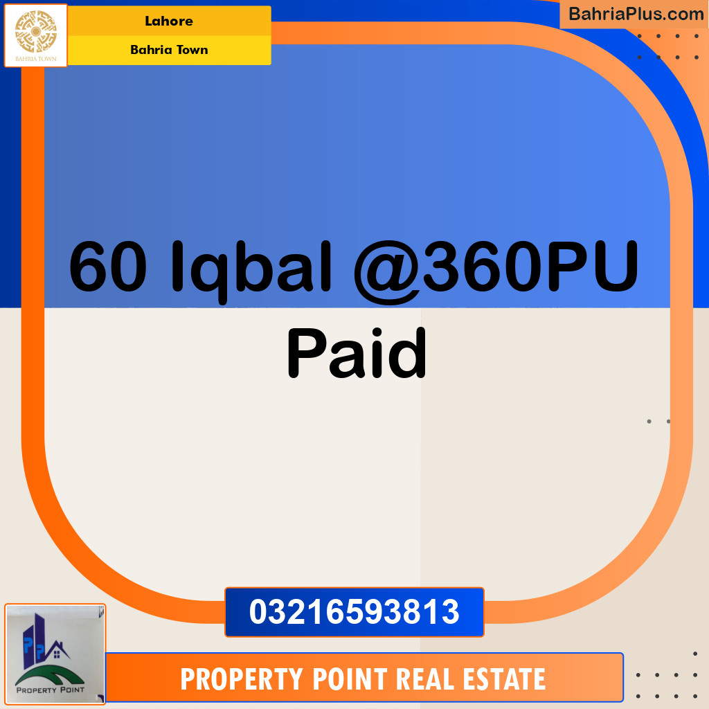 Residential Plot for Sale in Sector E - Iqbal Block - Bahria Town, Lahore - (BP-180456)