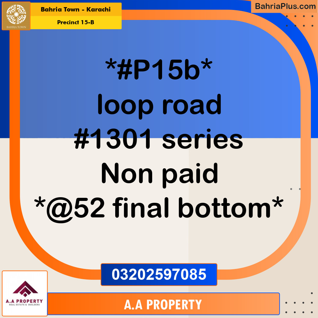 Residential Plot for Sale in Precinct 15-B - Bahria Town, Karachi - (BP-180549)
