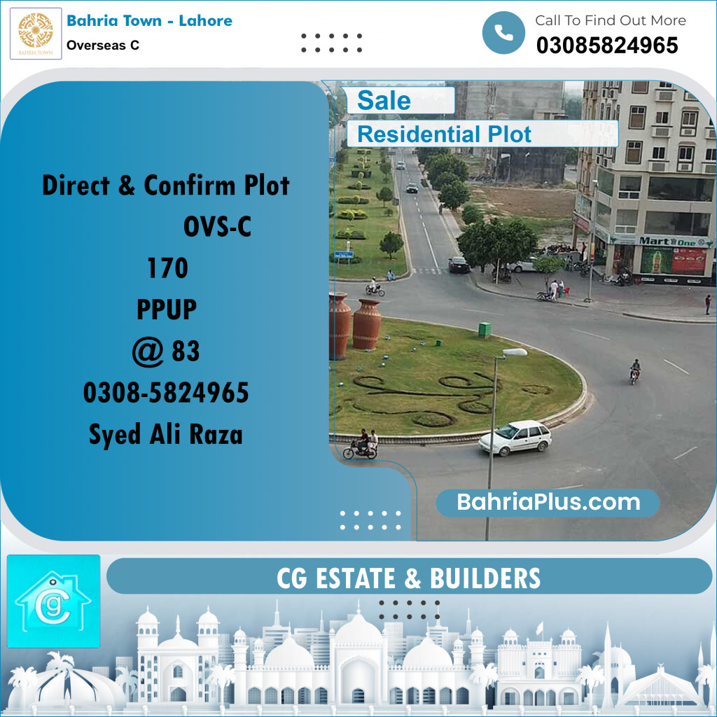 Residential Plot for Sale in Overseas C -  Bahria Town, Lahore - (BP-180558)