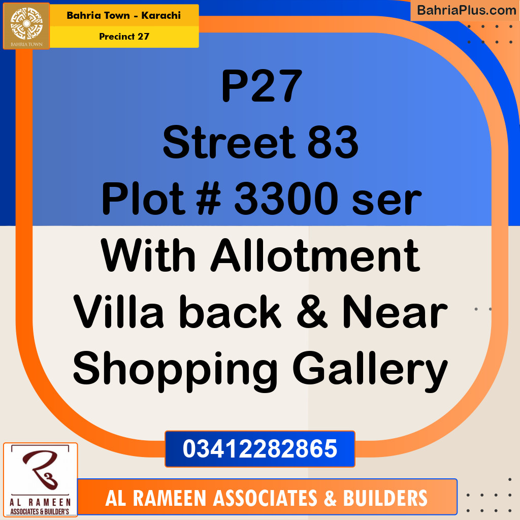 Residential Plot for Sale in Precinct 27 -  Bahria Town, Karachi - (BP-180577)