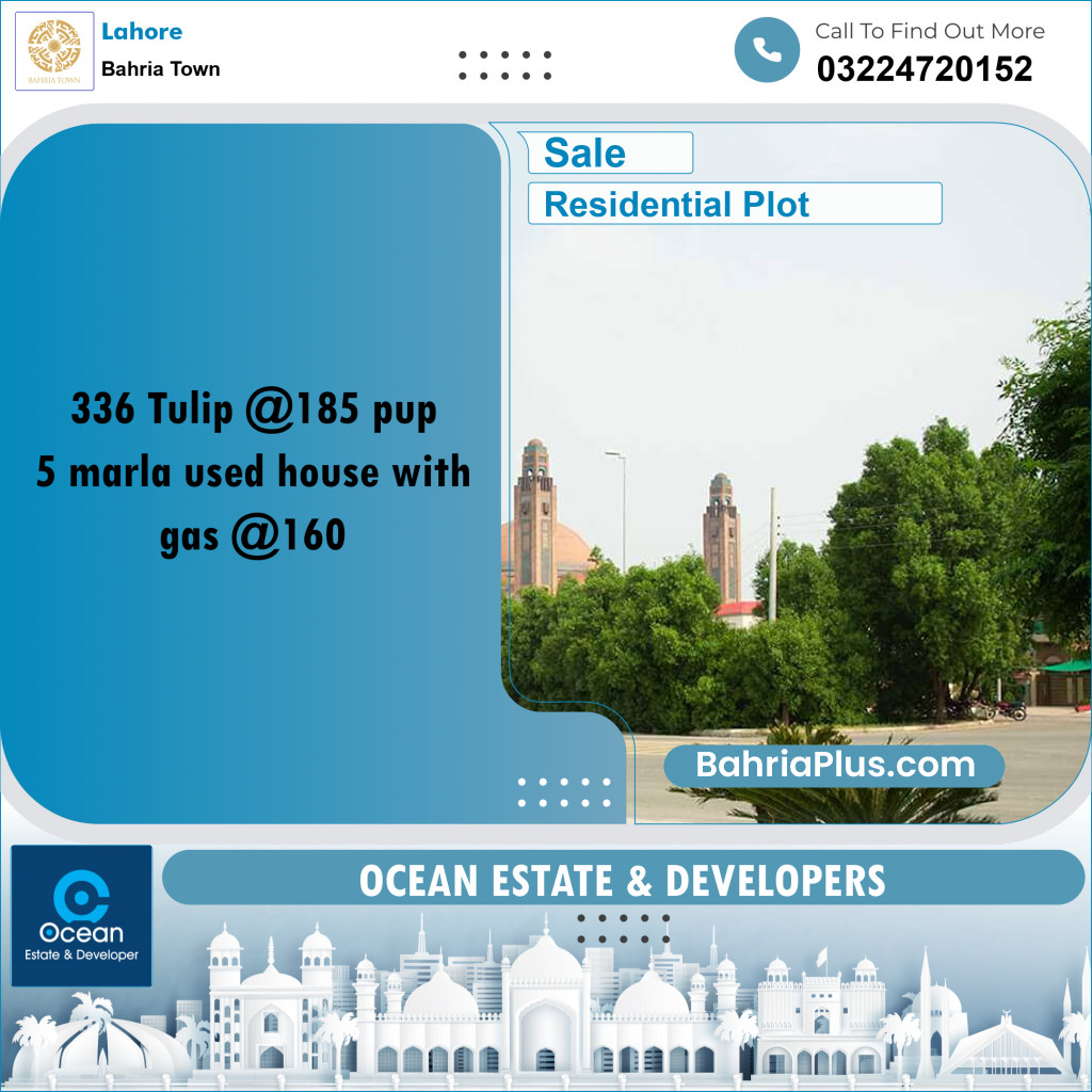 Residential Plot for Sale in Sector C - Tulip Block - Bahria Town, Lahore - (BP-180612)