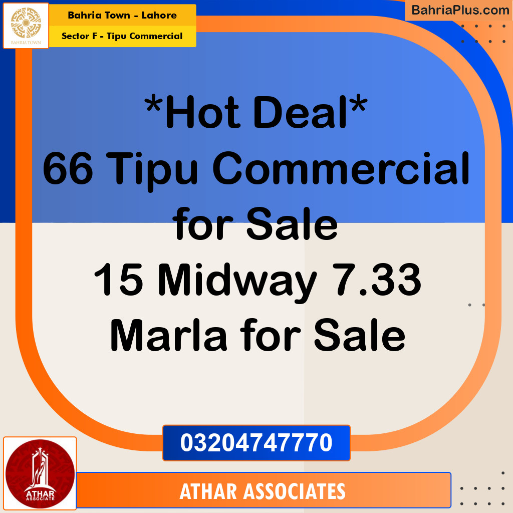 Residential Plot for Sale in Sector F - Tipu Commercial -  Bahria Town, Lahore - (BP-180681)