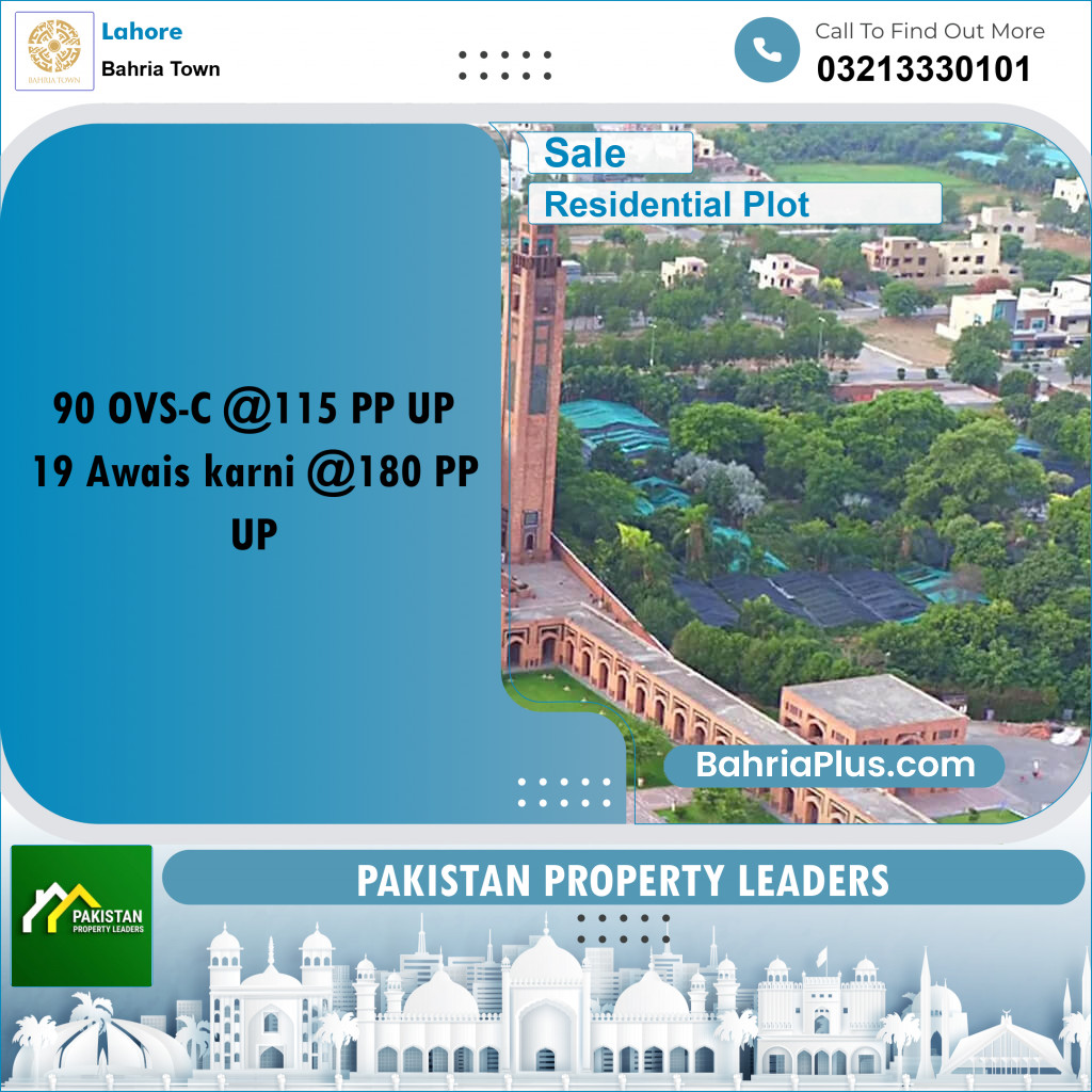 Residential Plot for Sale in Overseas C -  Bahria Town, Lahore - (BP-180816)