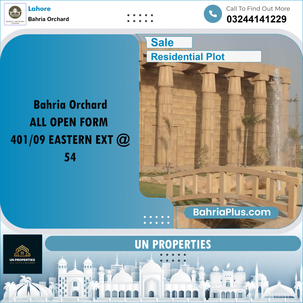Residential Plot for Sale in Phase 1 - Eastern District -  Bahria Orchard, Lahore - (BP-180843)