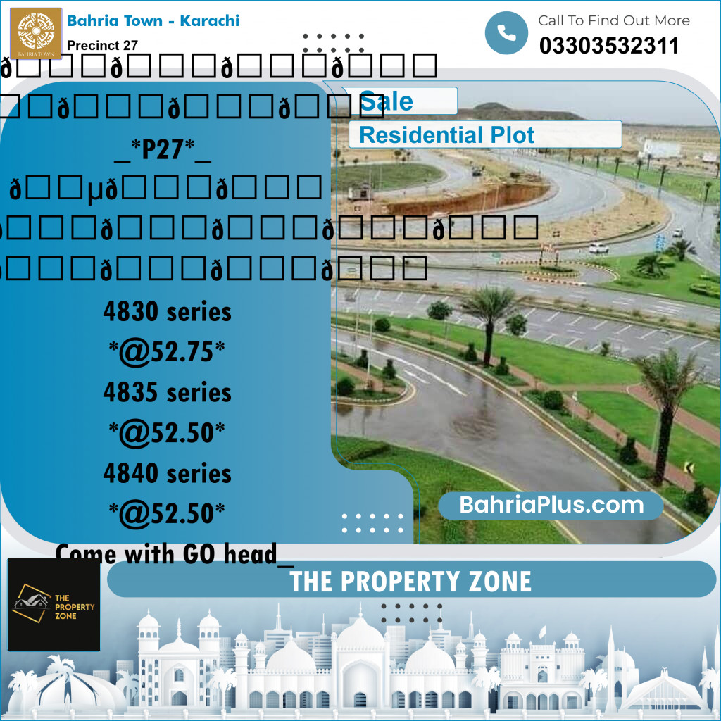 Residential Plot for Sale in Precinct 27 -  Bahria Town, Karachi - (BP-180880)