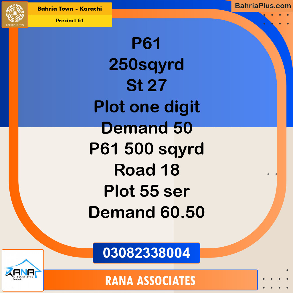 Residential Plot for Sale in Precinct 61 - Bahria Town, Karachi - (BP-180894)