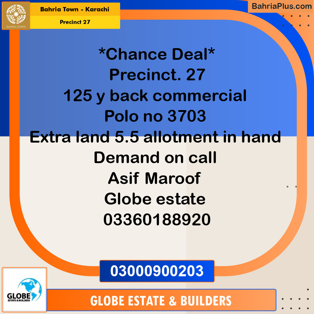 Residential Plot for Sale in Precinct 27 -  Bahria Town, Karachi - (BP-180921)