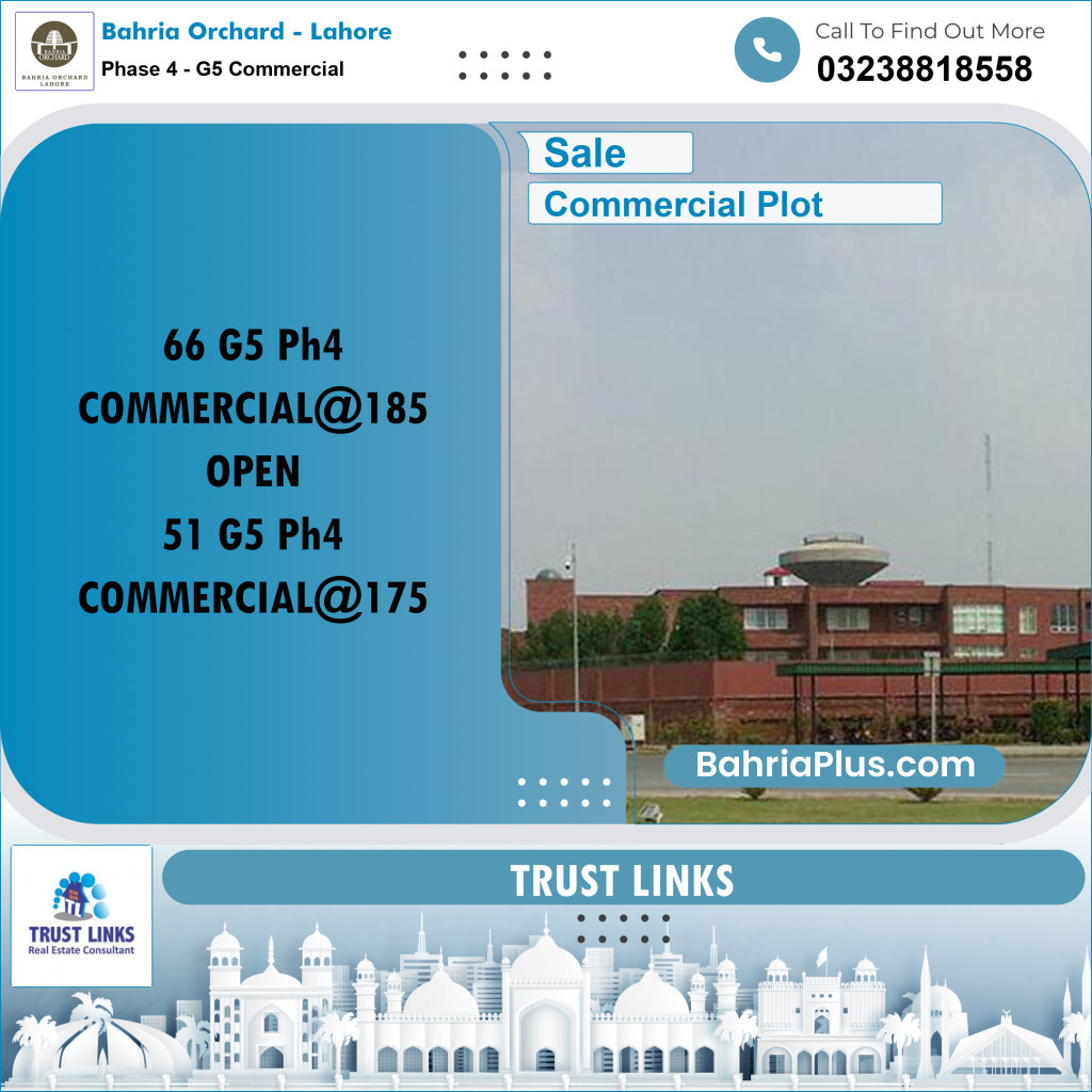 Commercial Plot for Sale in Phase 4 - G5 Commercial -  Bahria Orchard, Lahore - (BP-180963)