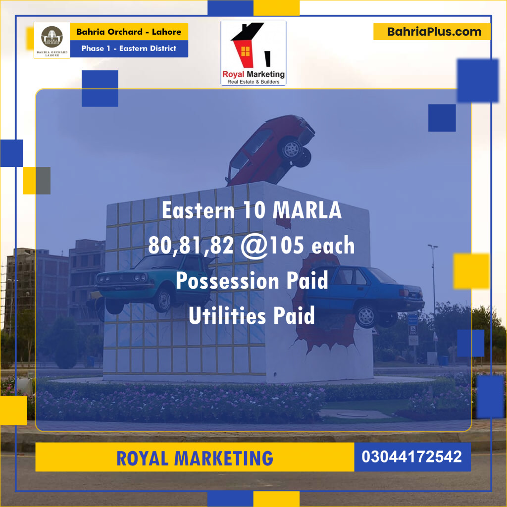 Residential Plot for Sale in Phase 1 - Eastern District -  Bahria Orchard, Lahore - (BP-181000)
