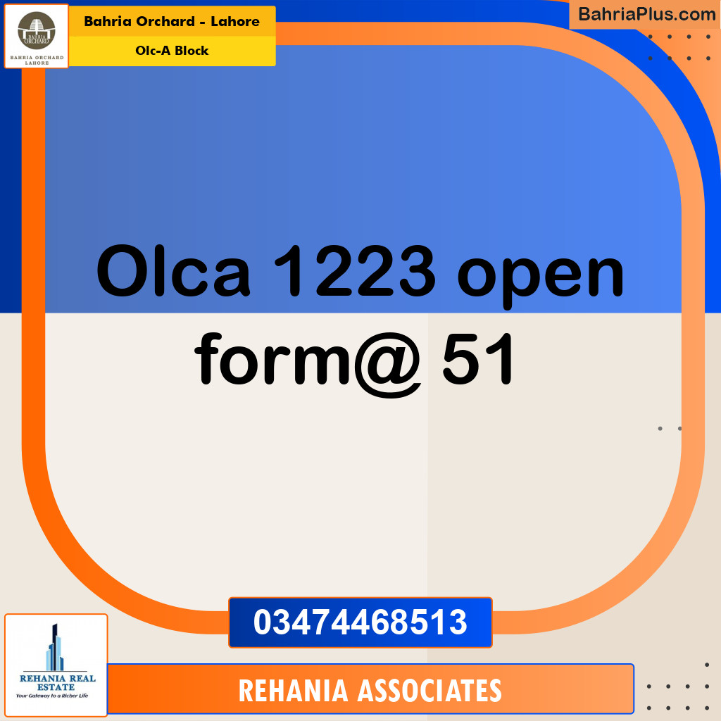 Residential Plot for Sale in OLC-A Block -  Bahria Orchard, Lahore - (BP-181157)