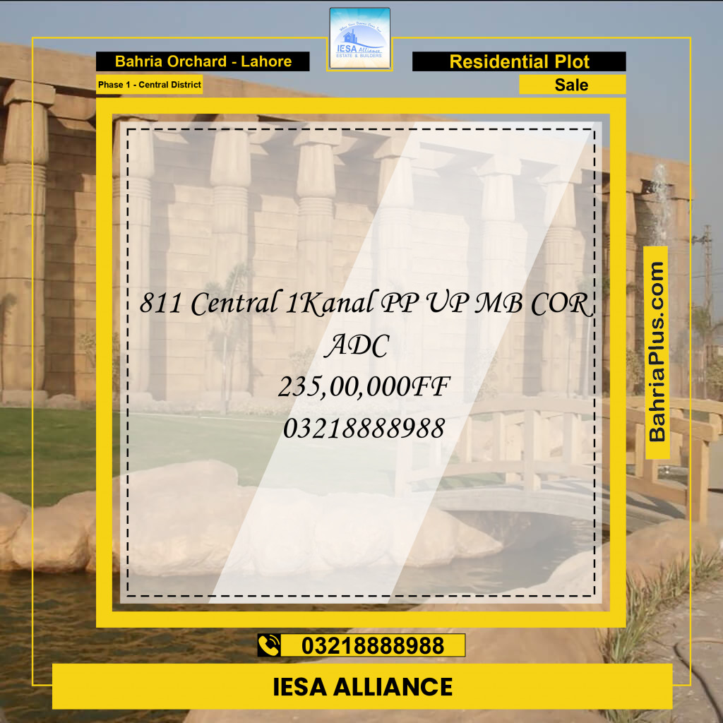 Residential Plot for Sale in Phase 1 - Central District -  Bahria Orchard, Lahore - (BP-181159)