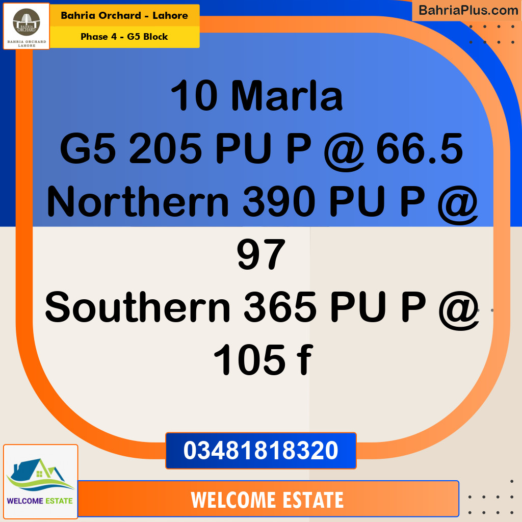 Residential Plot for Sale in Phase 4 - G5 Block -  Bahria Orchard, Lahore - (BP-181208)