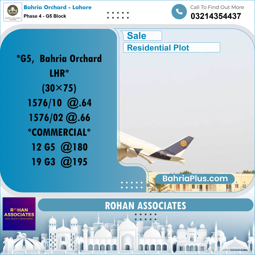 Residential Plot for Sale in Phase 4 - G5 Block -  Bahria Orchard, Lahore - (BP-181213)