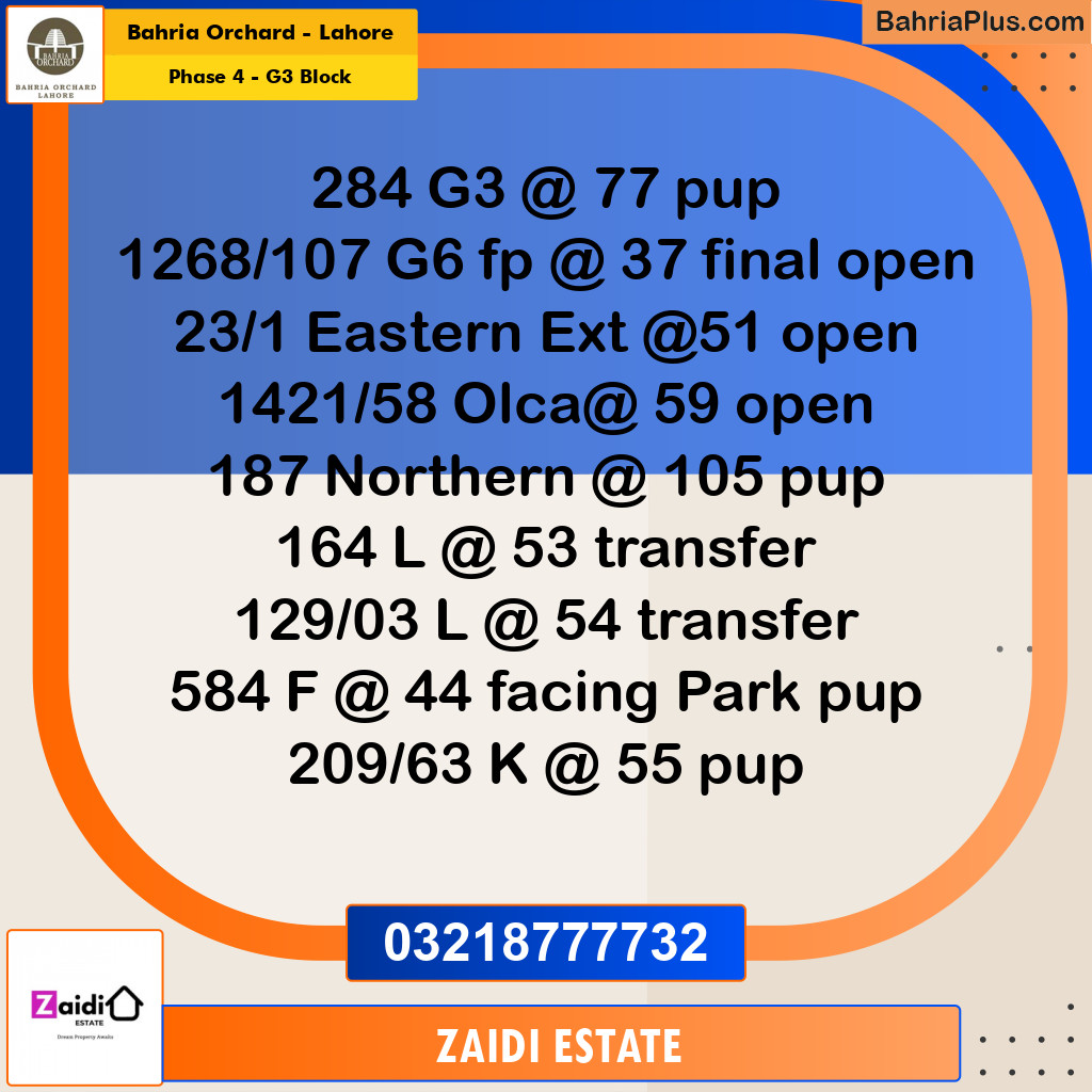 Residential Plot for Sale in Phase 4 - G3 Block - Bahria Orchard, Lahore - (BP-181241)