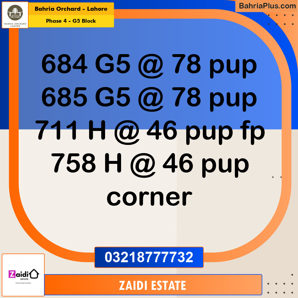 Residential Plot for Sale in Phase 4 - G5 Block -  Bahria Orchard, Lahore - (BP-181242)