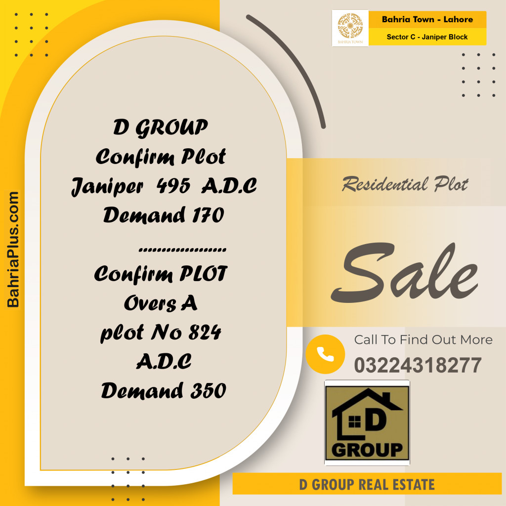 Residential Plot for Sale in Sector C - Janiper Block -  Bahria Town, Lahore - (BP-181267)